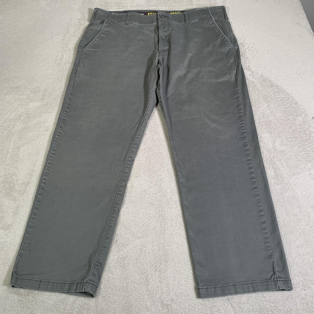 Lee Extreme Motion Pants Mens 40x30 Gray Stretch Chino Straight Leg Casual
